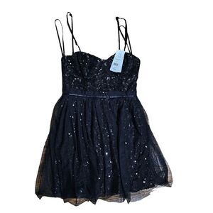 Women's‎ FRENCH CONNECTION Sequins Mesh Overlay Dress Size 6